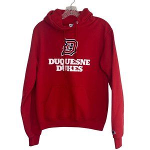 Champion Duquesne Dukes Hoodie Sweatshirt Red Size Small